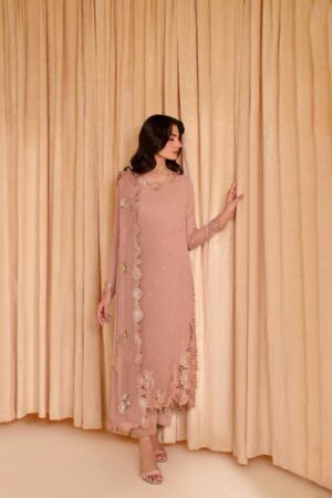 3-PC Unstitched Embroidered Net Chinon Chiffon
